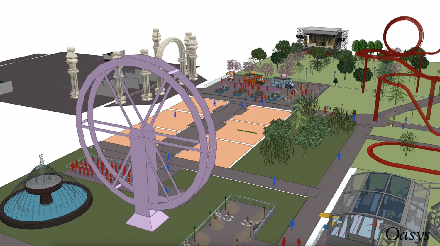 Theme Park - MassMotion crowd simulation software