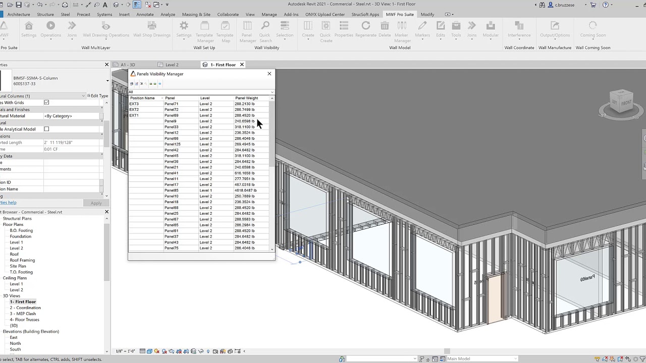 Strucsoft Metal Wood Framer inside Revit fabrication