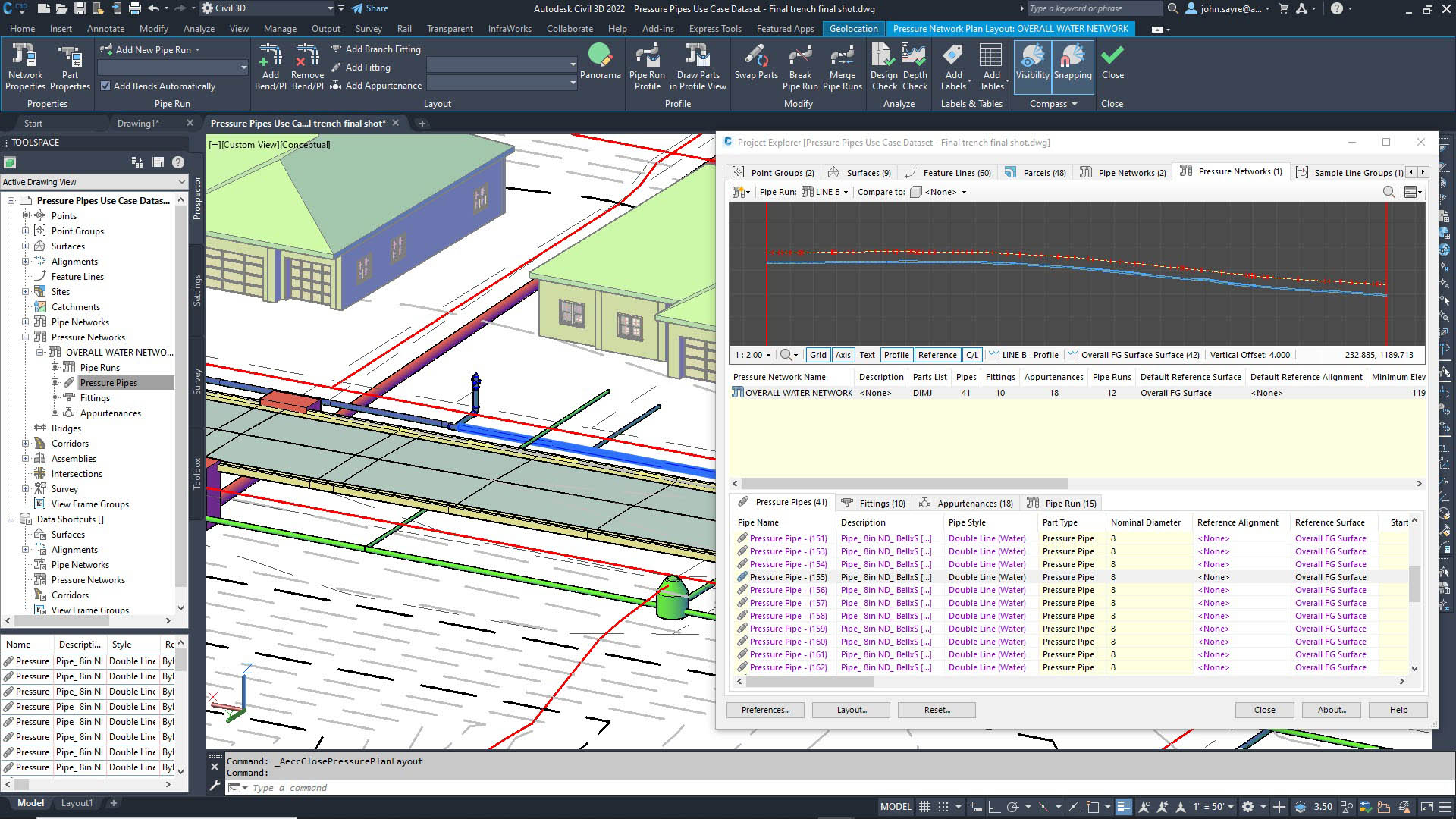 Project Explorer Civil 3D 2022