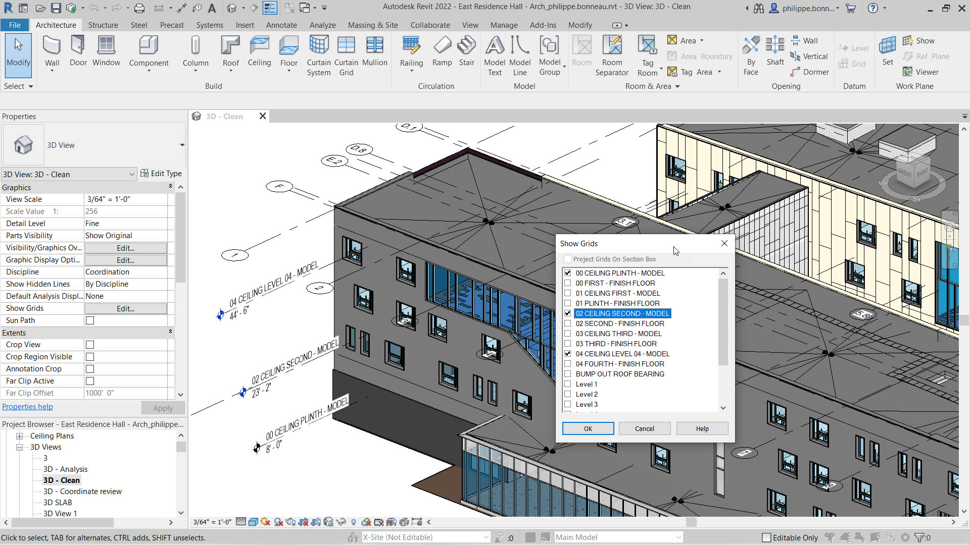 Revit 3D grids 