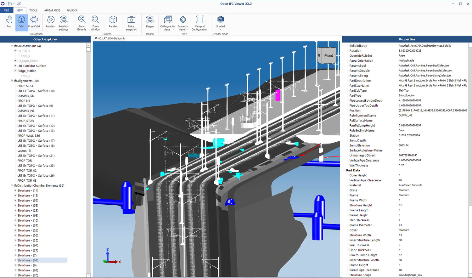 Implementation from IFC-RoadBIM files.