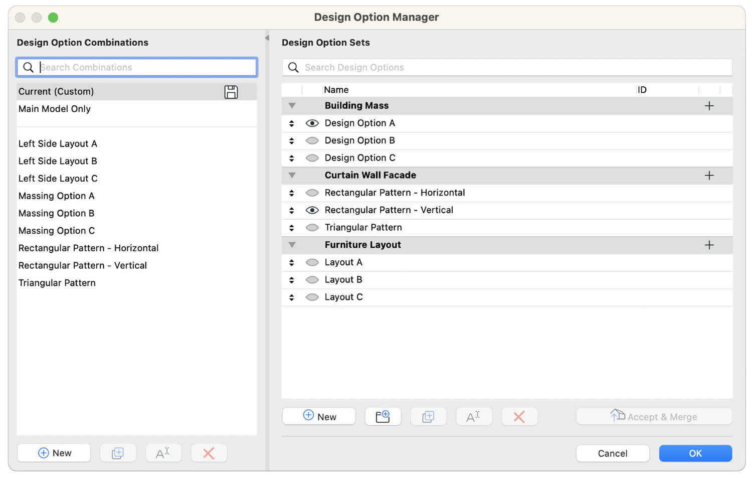 Archicad 27 Design Option Manager