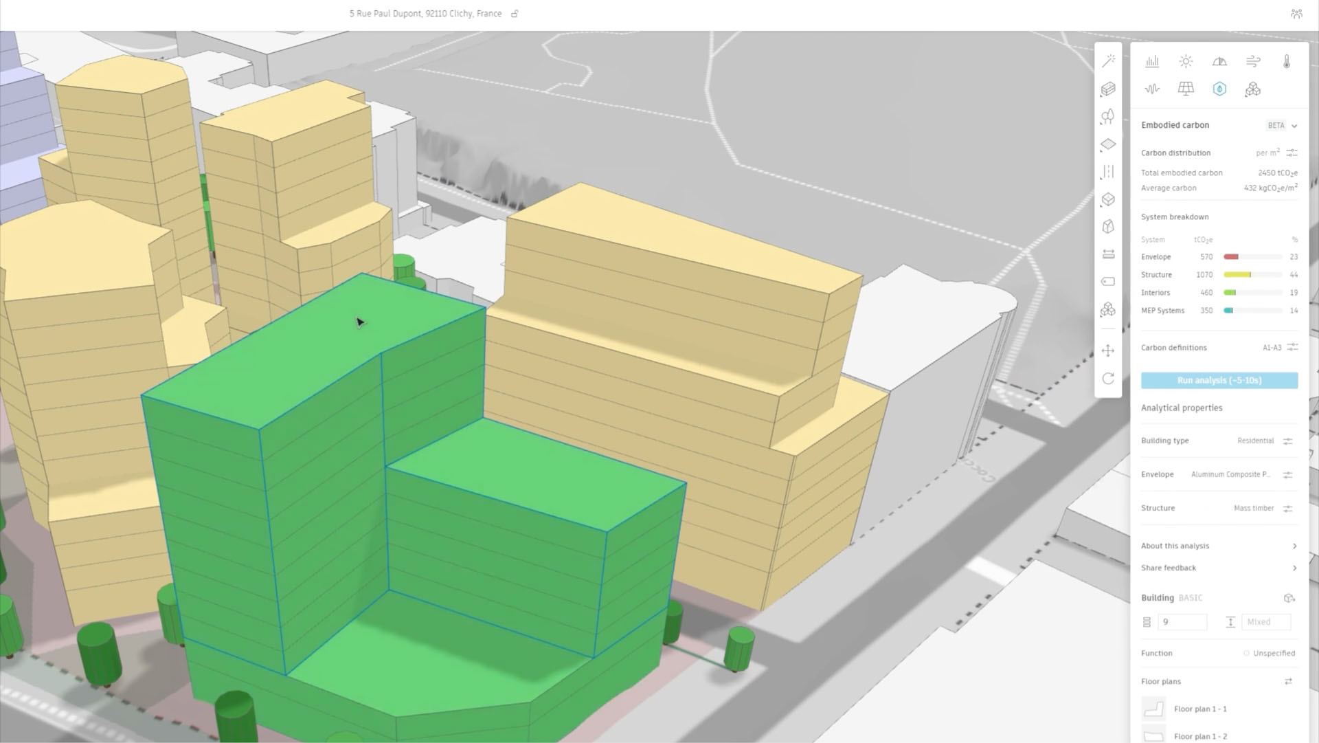 Embodied Carbon Analysis in Autodesk Forma